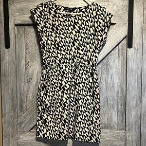 Geometric Black and Cream Dress